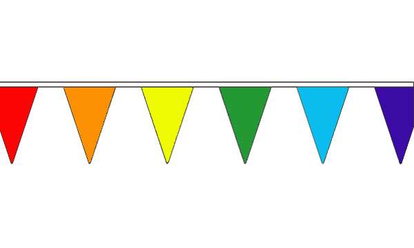 Rainbow Multi Coloured Triangle Bunting